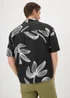 Black Floral Print Shirt - M Image 1