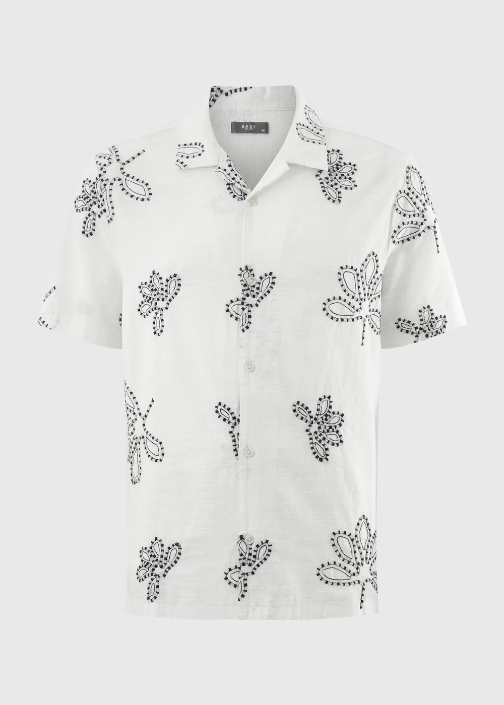 White Embroidery Leaf Shirt - S Image 4