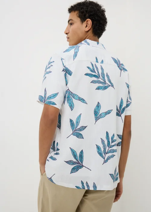 White Leaf Embroidered Print Shirt - S Image 3