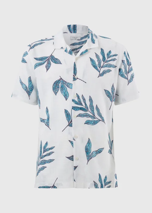 White Leaf Embroidered Print Shirt - S Image 4