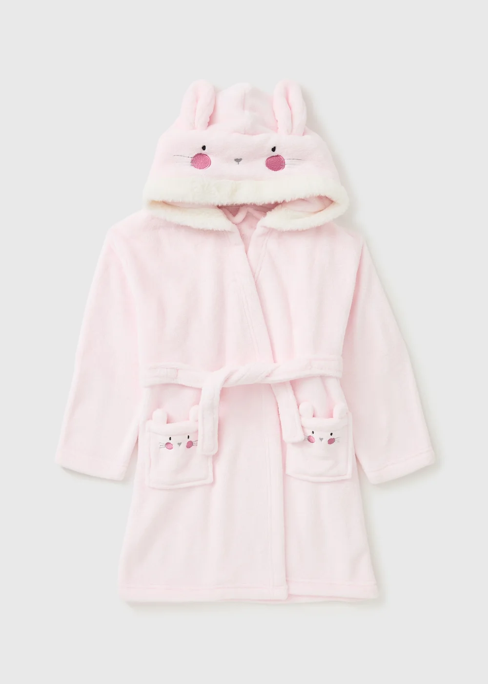 Girls Pink Bunny Dressing Gown (1-7yrs) - 1 to 1 half years Image 1