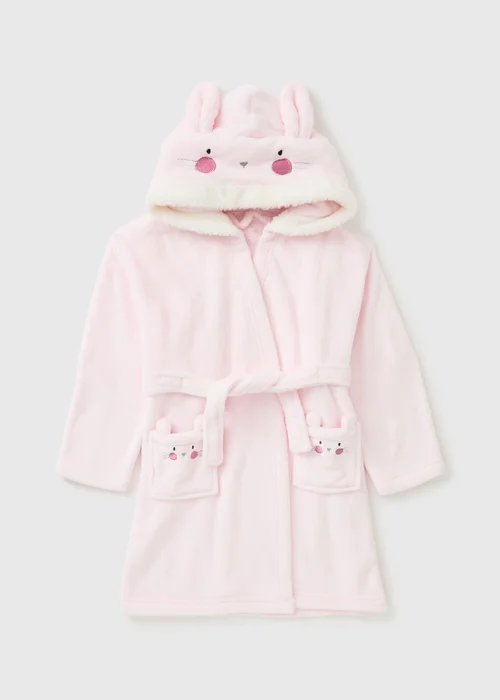 Girls Pink Bunny Dressing Gown (1-7yrs) - 1 to 1 half years Image 1