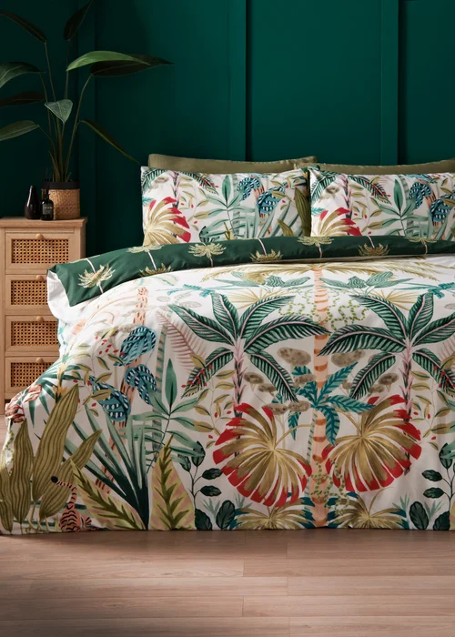 Multicolour Tropical Palms Duvet Set - Double Image 1