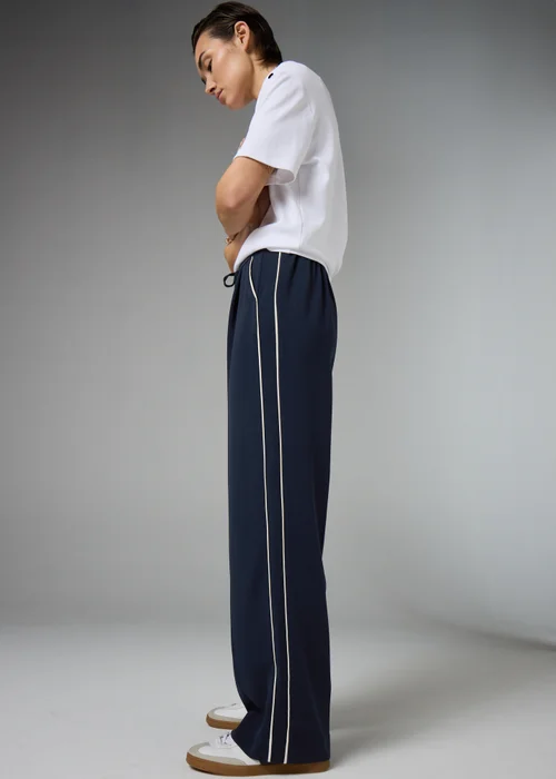 Et Vous Navy Side Stripe Trousers - 18/L31 Image 2