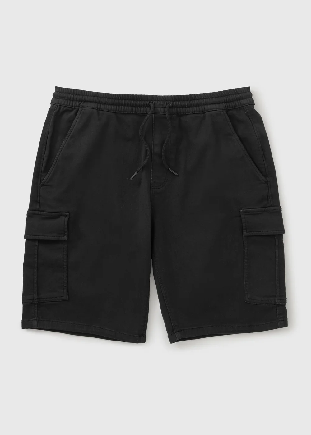 Black Knitted Cargo Shorts - Small Image 1