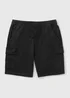 Black Knitted Cargo Shorts - Small Image 1