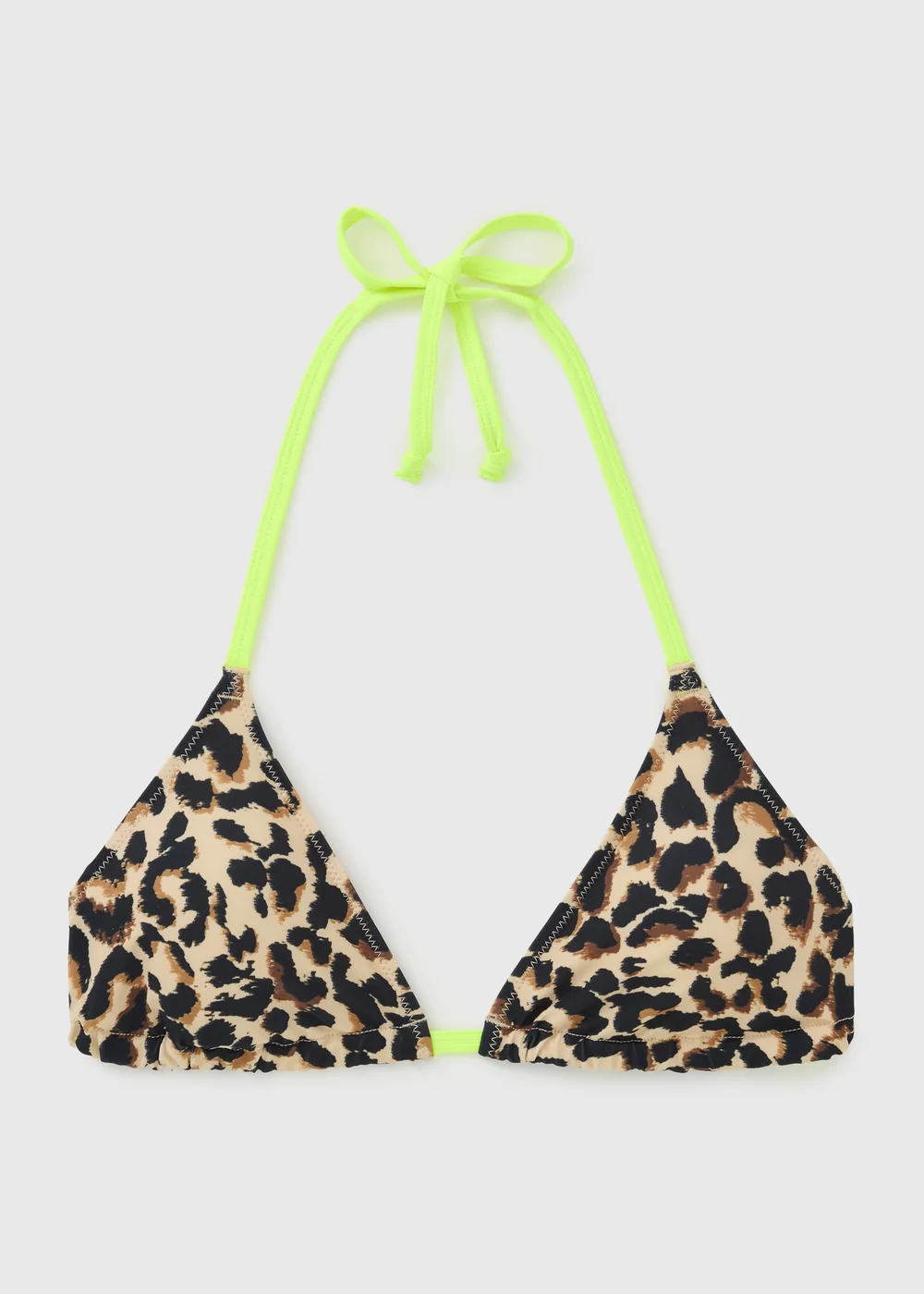 Neon Animal Print Triangle Bikini Top - 6 Image 3