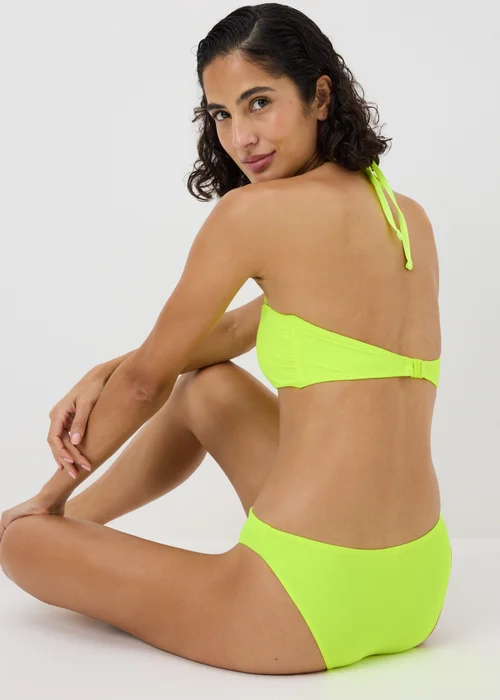 Neon Lime Halter Neck Bandeau Bikini Top - 6 Image 2