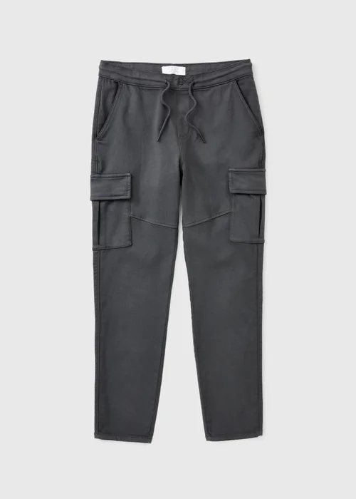 Charcoal Knitted Cargo Trousers - 36 Waist Short Image 4