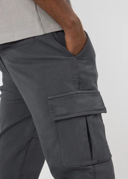 Charcoal Knitted Cargo Trousers - 36 Waist Short Image 3