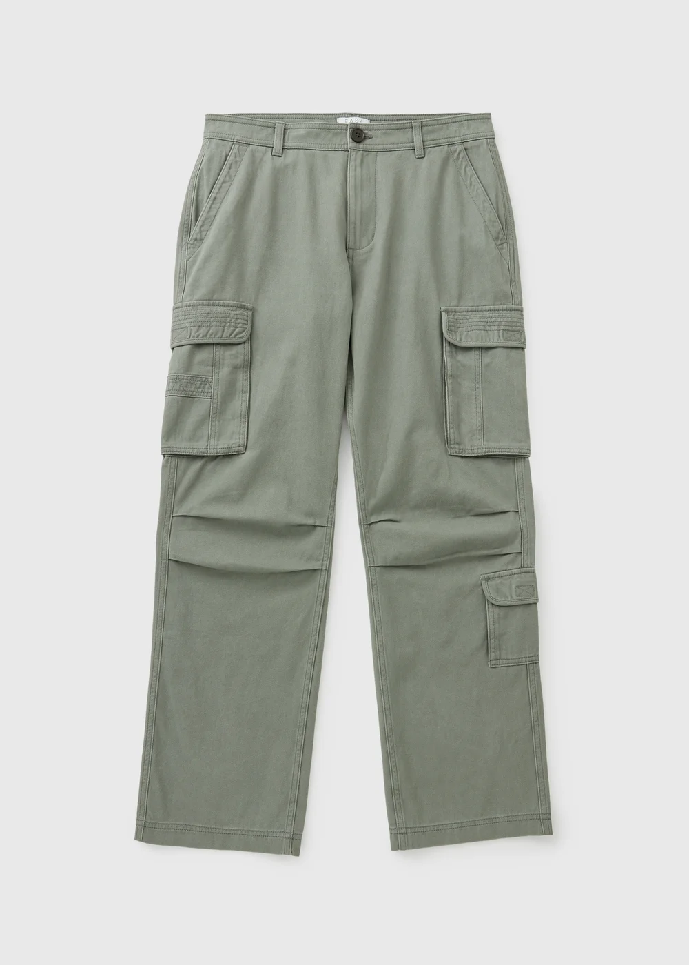 Khaki Loose Fit Cargo Trousers - 32 L Image 4