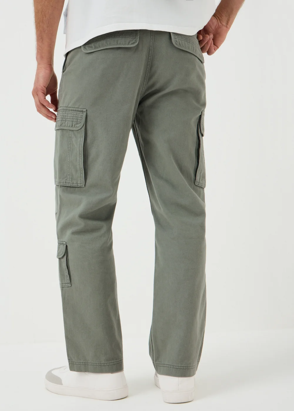 Khaki Loose Fit Cargo Trousers - 32 L Image 3