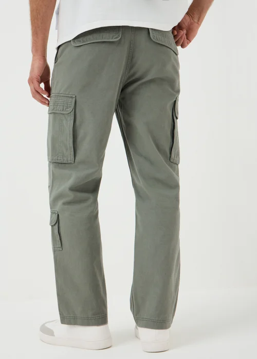 Khaki Loose Fit Cargo Trousers - 32 L Image 3