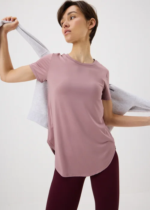 Souluxe Pink Longline Sports T-Shirt - S Image 1