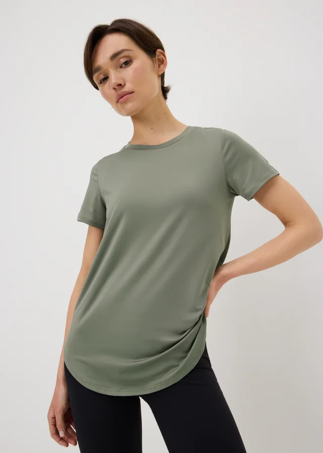 Souluxe Sage Green Longline Sports T-Shirt