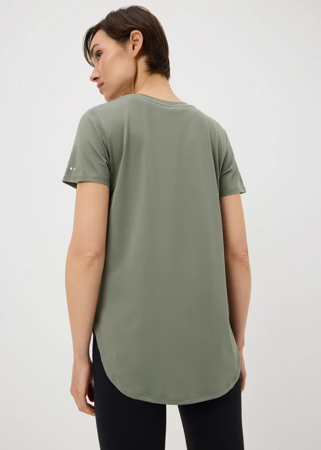 Souluxe Sage Green Longline Sports T-Shirt