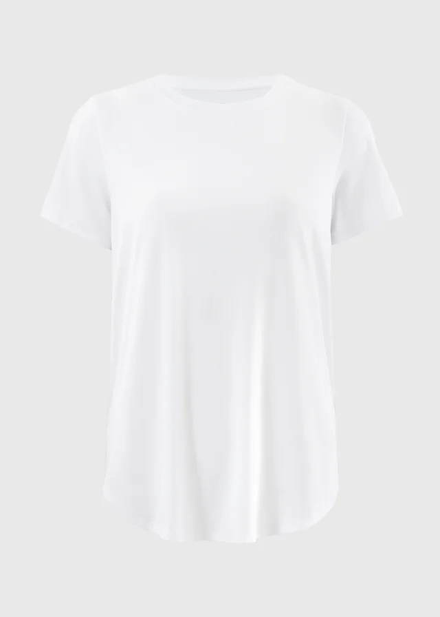 Souluxe White Longline Sports T-Shirt