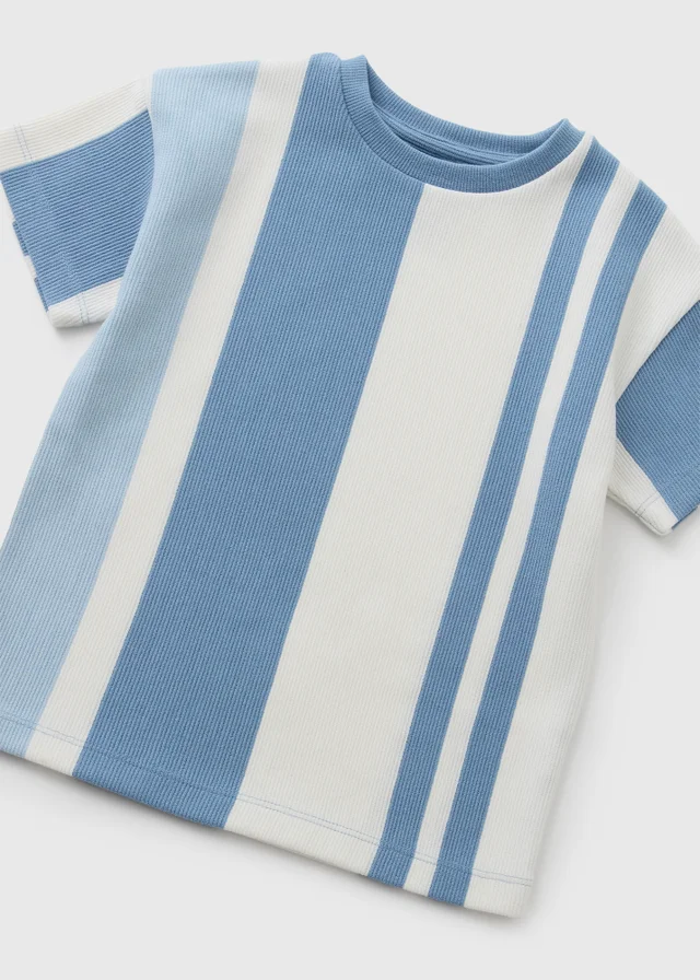 Boys Blue Stripe Top & Short Set (1-7yrs)