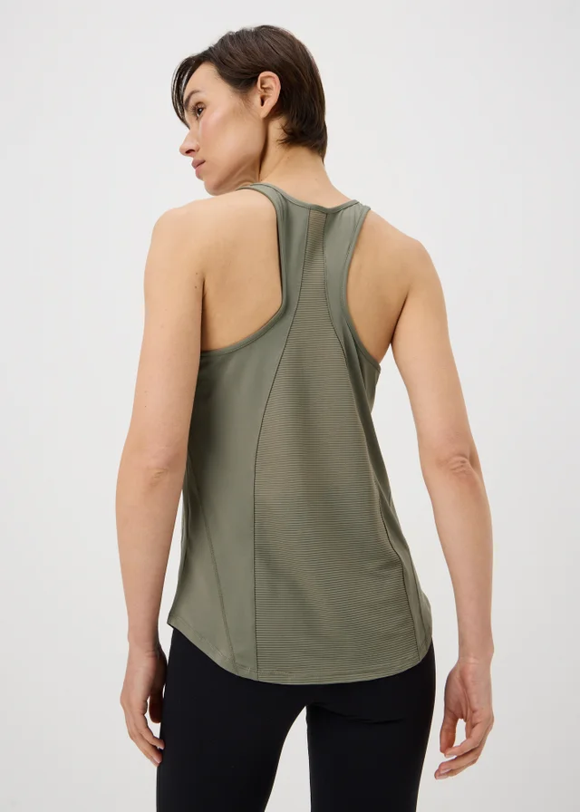 Souluxe Sage Green Mesh Sports Vest Top