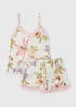 Cream Floral Soft Touch Cami Short Pyjama Set - XS Image 3