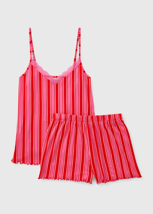 Pink Stripe Cami Short Pyjama Set - XS Image 2