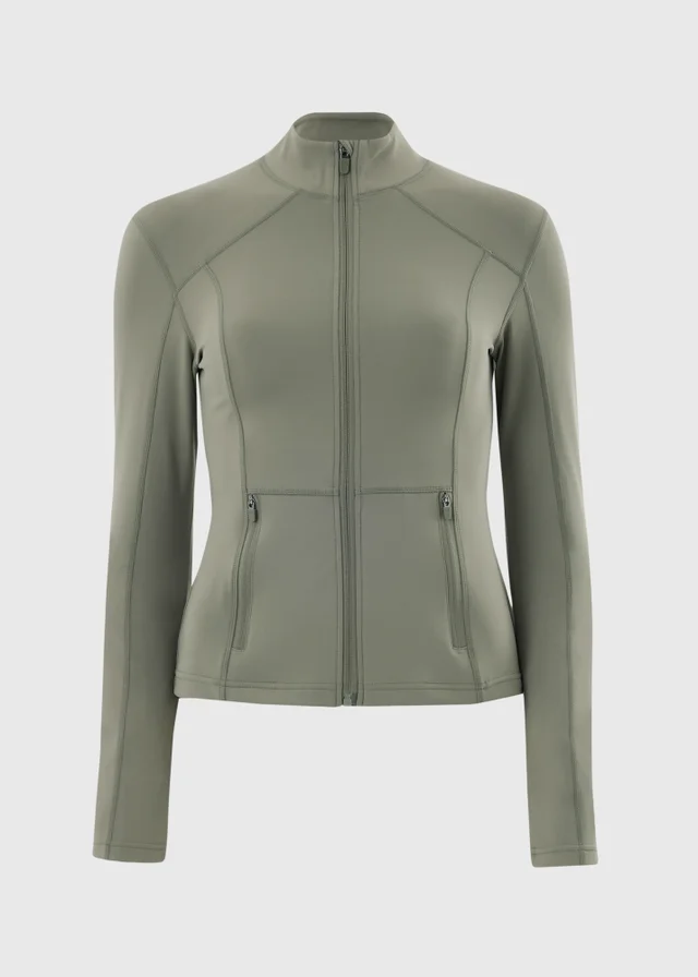 Souluxe Sage Green Zip Through Sports Jacket
