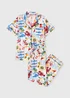 White Lobster Print Supersoft Traditional Button Up Pyjama Set - Size 8 Image 3
