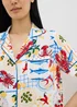 White Lobster Print Supersoft Traditional Button Up Pyjama Set - Size 8 Image 2