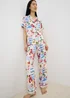 White Lobster Print Supersoft Traditional Button Up Pyjama Set - Size 8 Image 1