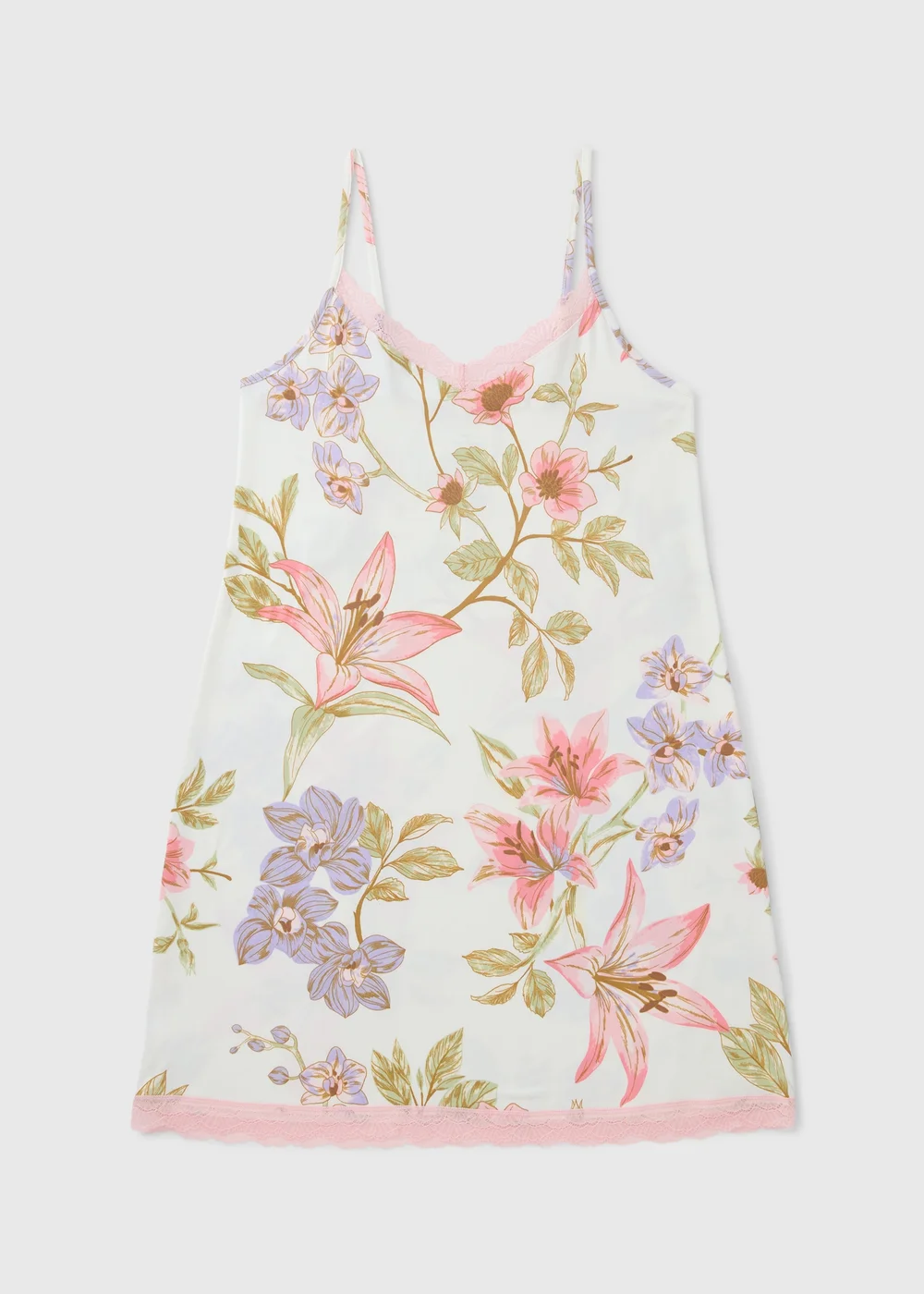 Cream Floral Chemise Nightie - XS Image 1