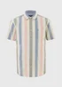 Lincoln Ecru Stripe Short Sleeve Shirt - S Image 4