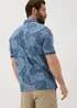 Blue Palm Print Polo Shirt - XL Image 2