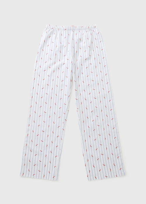 White Chilli Wide Leg Pyjama Bottoms - Medium Image 2