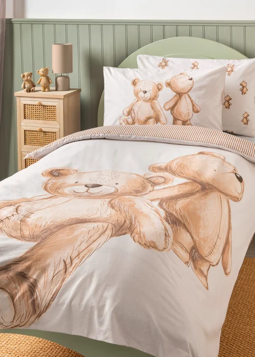 Natural Bear Duvet Set - Single Image 1
