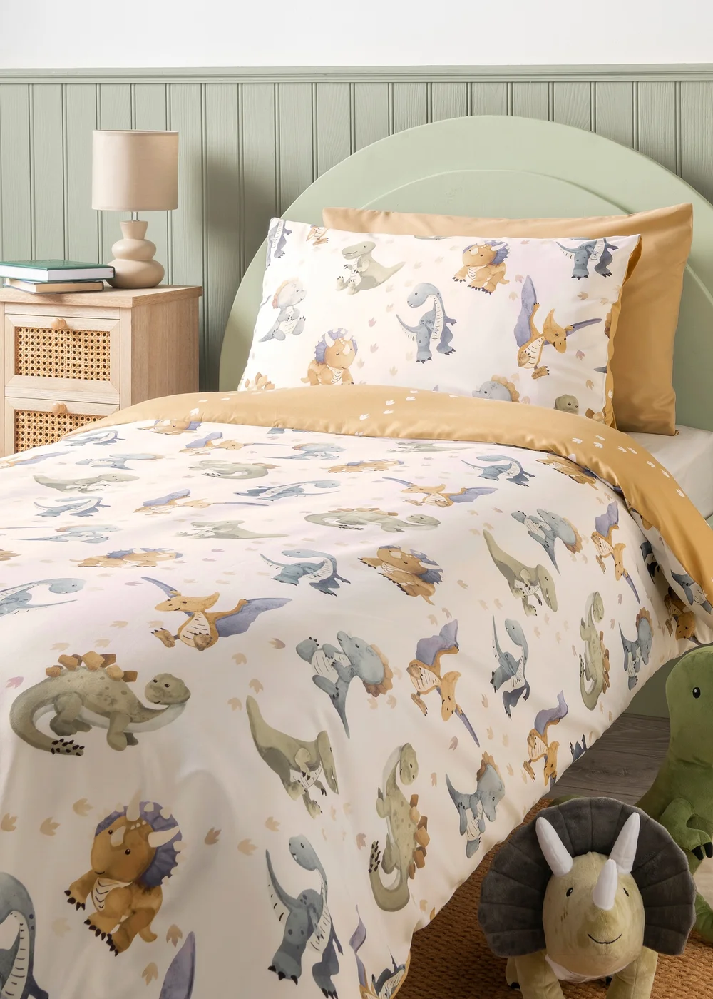 Multicolour Dino Duvet Set - Single Image 1