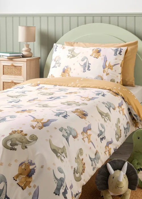 Multicolour Dino Duvet Set - Single Image 1