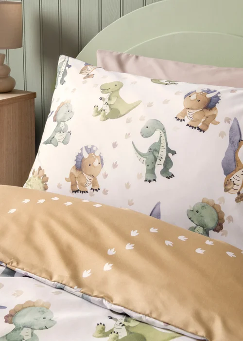 Multicolour Dino Duvet Set - Single Image 2