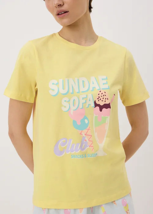 Yellow Ice Cream Short Pyjama Set - Extra small Image 2