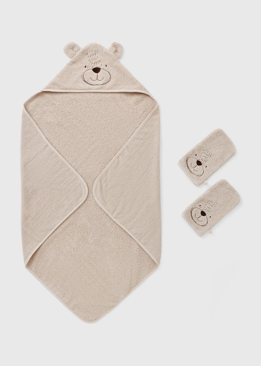 Natural Bear Towel & Mit Set - One Size Image 1