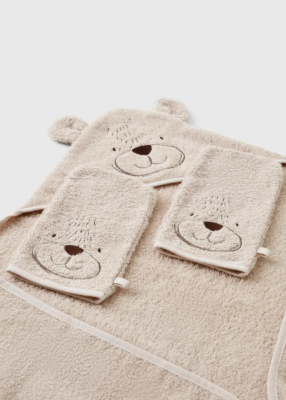 Natural Bear Towel & Mit Set - One Size Image 2
