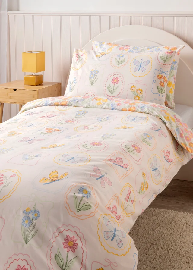 Multicolour Flower Cameo Duvet Set