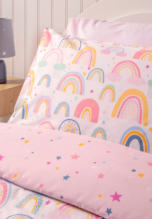 Pink Rainbow Duvet Set - Single Image 2