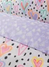 Lilac Polka Dot Heart Duvet Set - Single Image 3
