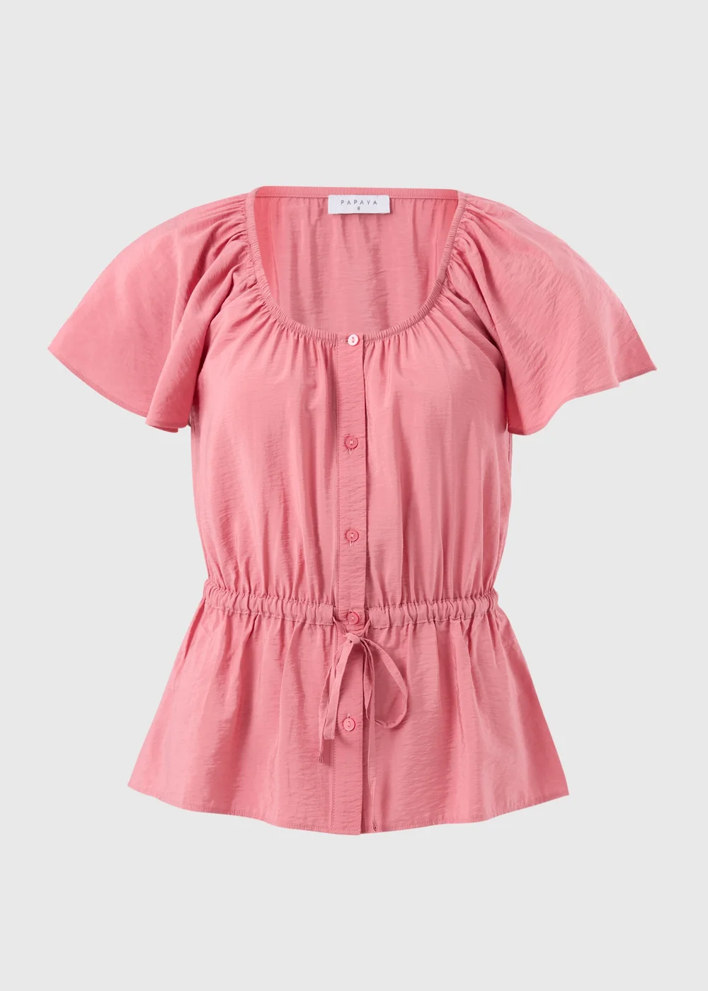 Pink Angel Sleeve Tie Waist Shirt - 28 Image 4