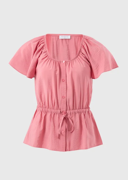 Pink Angel Sleeve Tie Waist Shirt - 28 Image 4