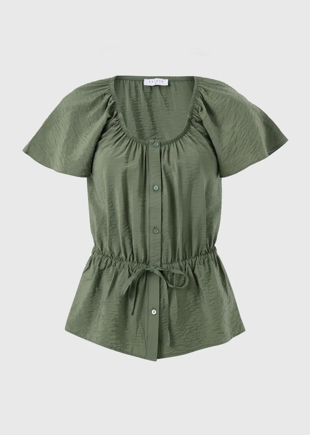 Green Angel Sleeve Tie Waist Shirt - 28 Image 4
