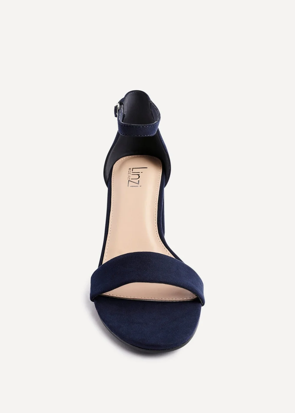 Linzi Legacy Wide Fit Navy Suede Closed Black Block Heel - 3 Image 4