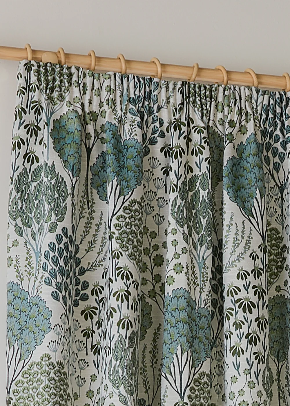 Wylder Ophelia Jacquard Floral Room Darkening Pencil Pleat Curtain Pair Green/White - 46W X 54D (117x137cm Image 3