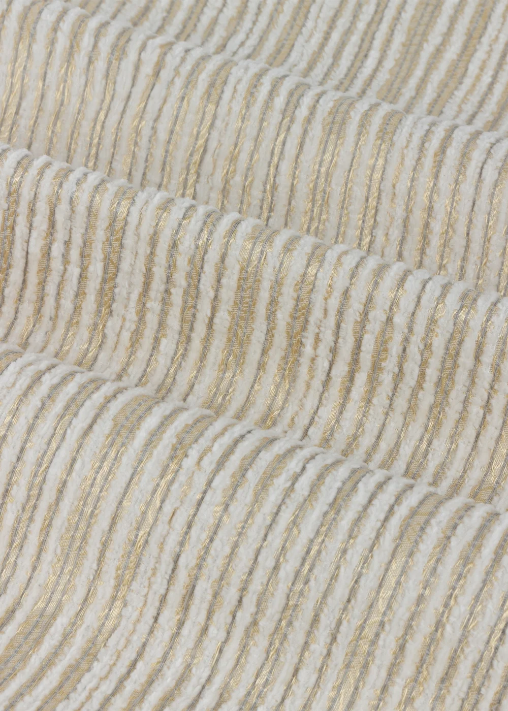 Paoletti Jupiter Chenille Jacquard Eyelet Curtain Pair Ivory/Gold - 46W X 54D (117x137cm Image 6