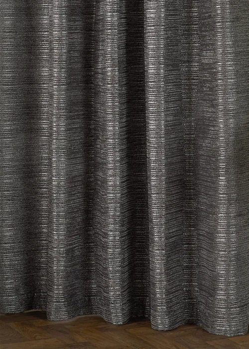 Paoletti Jupiter Chenille Jacquard Eyelet Curtain Pair Graphite - 46W X 54D (117x137cm Image 4